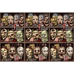 Scary Heads Backdrop (Pack of 6) Hallowen, head, backdrop, photo, pictures, prop, guts, monster 
