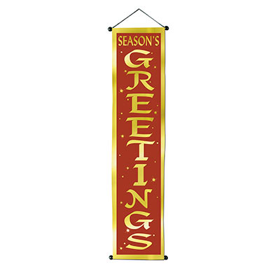 Seasons Greetings Velvet-Lame Door Pnl (Pack of 12) Holidays, seasons, Christmas, santa, velvet, door cover, greetings 