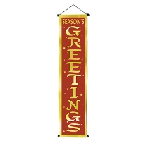 Season's Greetings Velvet-Lame Door Pnl (Pack of 12) Holidays, seasons, Christmas, santa, velvet, door cover, greetings 