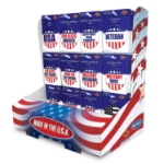 Service Appreciation Counter Display (Pack of 1) service appreciation display, patriotic button assortment, military support buttons, veteran buttons, support our troops buttons, USA buttons, military family buttons, never forget buttons, patriotic event supplies, Party Express patriotic display