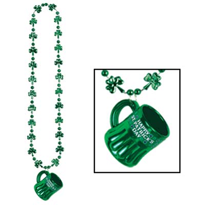 Shamrock Beads with Happy St Patricks Day Mug