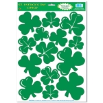 Various sized St. Patrick's Day Shamrocks for windows.