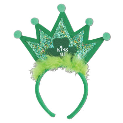 Shamrock Kiss Me Tiara Headband Accessory for St. Patricks Day