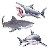 Shark Cutouts wall decorations  