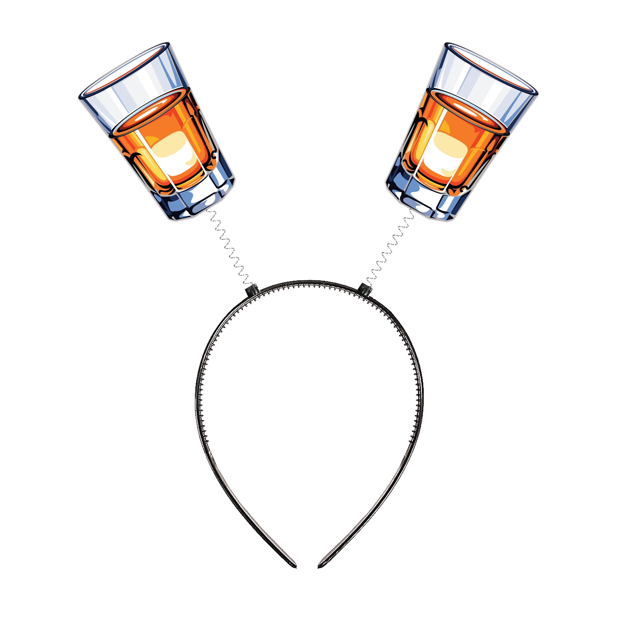 Shot Glass Boppers (Pack of 12) shot glass boppers, shot glass headbands, party headbands, novelty boppers, drinking party accessories, party favors, bachelor party supplies, bachelorette party accessories, New Years Eve headbands, bar themed party decorations, photo booth props, pack of 12 headbands, fun party accessories, event giveaways, partyexpress