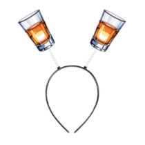 Shot Glass Boppers (Pack of 12) shot glass boppers, shot glass headbands, party headbands, novelty boppers, drinking party accessories, party favors, bachelor party supplies, bachelorette party accessories, New Year's Eve headbands, bar themed party decorations, photo booth props, pack of 12 headbands, fun party accessories, event giveaways, partyexpress