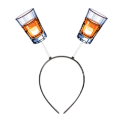 Shot Glass Boppers (Pack of 12) shot glass boppers, shot glass headbands, party headbands, novelty boppers, drinking party accessories, party favors, bachelor party supplies, bachelorette party accessories, New Years Eve headbands, bar themed party decorations, photo booth props, pack of 12 headbands, fun party accessories, event giveaways, partyexpress