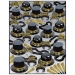 black and gold nye party kit that show a lot of plastic party hats, tiaras, horns, leis, and beads