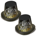 black and gold polka dot party hat that reads cheers to the new year in silver