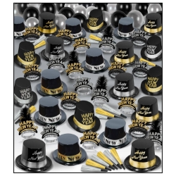 Silver Gold Deluxe - New Years Party Kit for 100 Wholesale, Factory Direct, New Year's Eve Party Kits