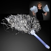 DISC - Silver Light Up Team Spirit Pom Poms (Pack of 12) Pom poms, party shakers, Noisemakers, Light Up, Glow in the Dark, New Years Eve, Party Favors, Party Supplies, Wholesale party goods, Inexpensive party supplies