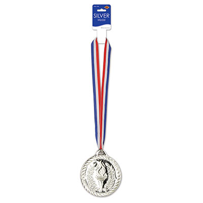 Silver Medal with Red, White and Blue Ribbon 