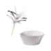 Silver Metallic Cupcake Liners & Picks