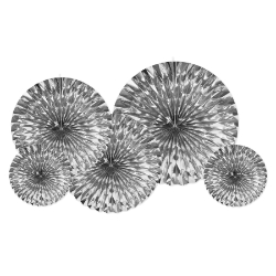 Silver Metallic Decorative Fans