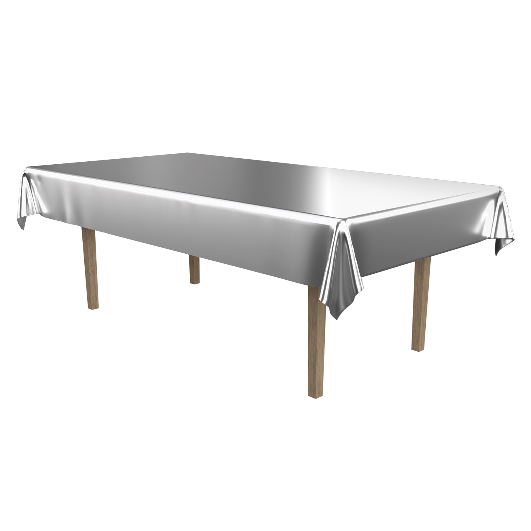 Silver Metallic Rectangular Tablecover