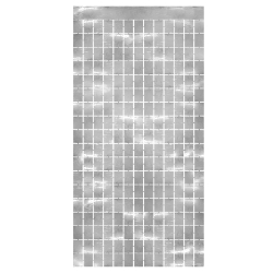 Silver Metallic Square Curtain