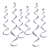 Metallic Silver whirls for ceiling decoration.