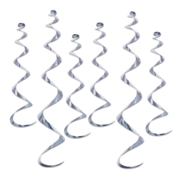 Metallic Silver whirls for ceiling decoration.