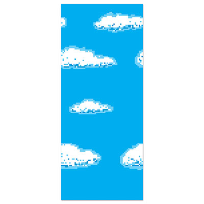 Sky 8-Bit Backdrop printed on thin plastic material.
