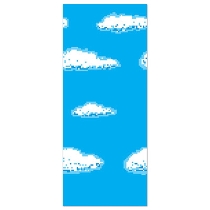 Sky 8-Bit Backdrop printed on thin plastic material.