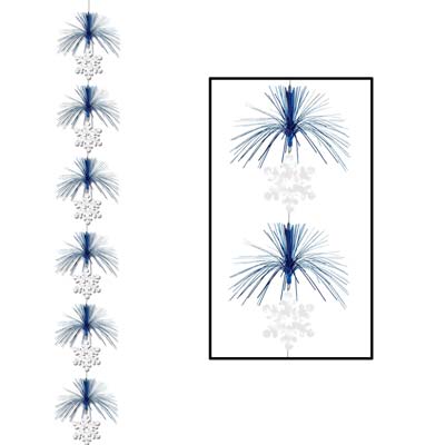 Blue and silver Snowflake Firework Stringer
