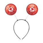 Soccer Ball Boppers - Canada (Pack of 12) boppers Canada, Canada party favors, maple leaf boppers, red soccer ball headbands, PVC board soccer balls, spring head boppers, snap-on headband boppers, Canada Day accessories, soccer party supplies, Canadian themed decorations, Party Express Canada boppers