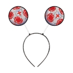 Soccer Ball Boppers - England (Pack of 12) boppers England, England party favors, red cross soccer boppers, white soccer ball headbands, Printed PVC Board boppers, spring head boppers, snap-on headband boppers, England themed accessories, soccer party supplies, English decorations, Party Express England boppers