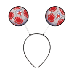 Soccer Ball Boppers - England (Pack of 12) boppers England, England party favors, red cross soccer boppers, white soccer ball headbands, Printed PVC Board boppers, spring head boppers, snap-on headband boppers, England themed accessories, soccer party supplies, English decorations, Party Express England boppers