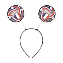 Soccer Ball Boppers - France (Pack of 12) boppers France, France party favors, Tricolore soccer boppers, French flag headbands, Printed PVC Board boppers, spring head boppers, snap-on headband boppers, France themed accessories, soccer party supplies, French decorations, Party Express France boppers