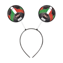 Soccer Ball Boppers - Italy (Pack of 12) boppers Italy, Italy party favors, Italian flag boppers, green white red soccer ball headbands, Printed PVC Board boppers, spring head boppers, snap-on headband boppers, Italy themed accessories, soccer party supplies, Italian decorations, Party Express Italy boppers