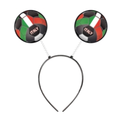 Soccer Ball Boppers - Italy (Pack of 12) boppers Italy, Italy party favors, Italian flag boppers, green white red soccer ball headbands, Printed PVC Board boppers, spring head boppers, snap-on headband boppers, Italy themed accessories, soccer party supplies, Italian decorations, Party Express Italy boppers