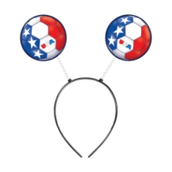 Soccer Ball Boppers - United States (Pack of 12) boppers USA, United States party favors, red white blue boppers, USA star headbands, patriotic soccer ball accessories, Printed PVC Board boppers, spring head boppers, USA themed decorations, soccer party supplies, Party Express USA boppers