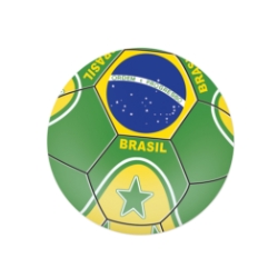 Soccer Ball Peel N Place - Brasil (Pack of 12) Brasil soccer decorations, Brazil peel and place decals, green and yellow soccer decals, Brasil flag décor, soccer wall decals, thin plastic decals, 5¼ inch soccer stickers, Party Express Brasil decorations, international soccer party supplies