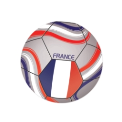 Soccer Ball Peel N Place - France (Pack of 12) France soccer decorations, French peel and place decals, Tricolore soccer décor, gray soccer ball decals, thin plastic wall decals, 5¼ inch soccer stickers, Party Express France decorations, international soccer party supplies