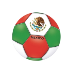 Soccer Ball Peel N Place - Mexico (Pack of 12) Mexico soccer decorations, Mexican flag soccer decals, eagle cactus coat of arms décor, green white red soccer decals, thin plastic wall decals, 5¼ inch soccer stickers, Party Express Mexico decorations, international soccer party supplies