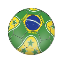Soccer Cutout - Brasil (Pack of 12) Brazil soccer cutout, Brasil party decorations, soccer party supplies, sports theme décor, Brazil World Cup décor, double-sided soccer cutouts, soccer decorations pack of 12, Party Express soccer décor