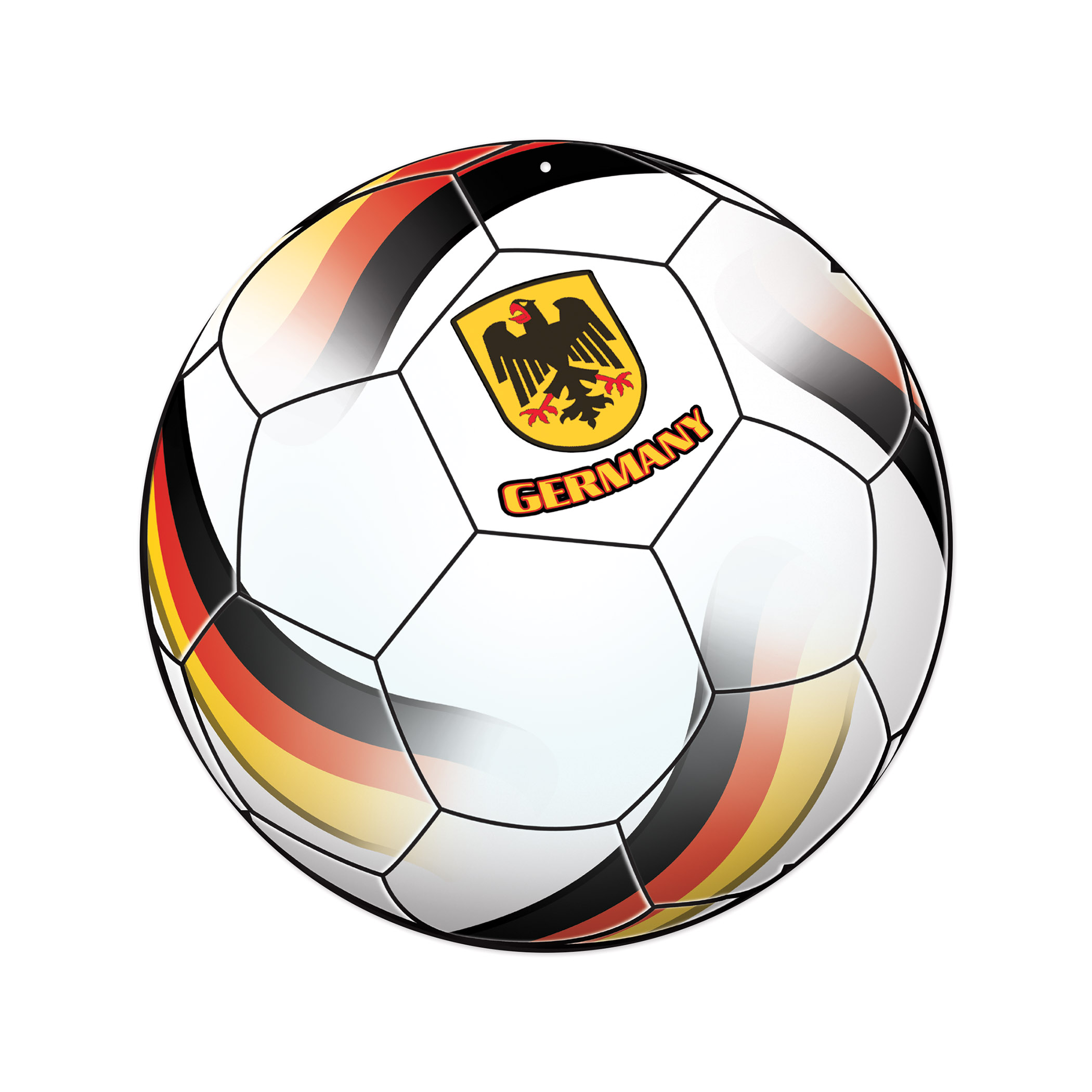 Soccer Cutout - Germany (Pack of 12) Germany soccer cutout, German party decorations, soccer party supplies, Germany sports décor, Germany soccer theme, double-sided soccer cutouts, soccer decorations pack of 12, Party Express soccer décor
