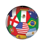 Soccer Cutout - International (Pack of 12) international soccer cutout, world soccer decorations, global soccer party supplies, international sports décor, World Cup party decorations, double-sided soccer cutouts, soccer decorations pack of 12, Party Express soccer décor