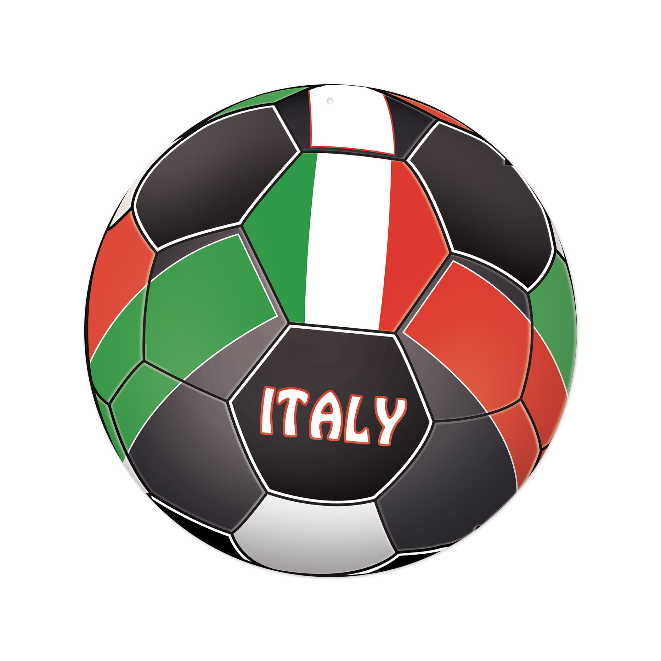 Soccer Cutout - Italy (Pack of 12) Italy soccer cutout, Italian party decorations, soccer party supplies, Italy sports décor, Italy soccer theme, double-sided soccer cutouts, soccer decorations pack of 12, Party Express soccer décor