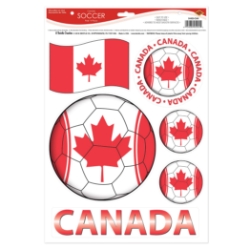Soccer Peel N Place - Canada (Pack of 12) canada soccer decorations, canadian peel and place decals, soccer peel n place canada, canada party supplies, canadian sports décor, reusable soccer decals, canada themed party decorations, canadian fan gear, soccer wall decals canada, canada soccer party
