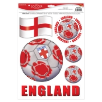 Soccer Peel 'N Place - England (Pack of 12) england soccer decorations, soccer peel n place england, english soccer decals, england party supplies, england themed décor, reusable soccer stickers, england fan gear, soccer wall decals england, sports party decorations, england soccer party