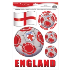 Soccer Peel N Place - England (Pack of 12) england soccer decorations, soccer peel n place england, english soccer decals, england party supplies, england themed décor, reusable soccer stickers, england fan gear, soccer wall decals england, sports party decorations, england soccer party