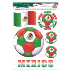 Soccer Peel N Place - Mexico (Pack of 12) mexico soccer decorations, soccer peel n place mexico, mexican soccer decals, mexico party supplies, mexican themed décor, reusable soccer stickers, mexico fan gear, soccer wall decals mexico, sports party decorations, mexico soccer party