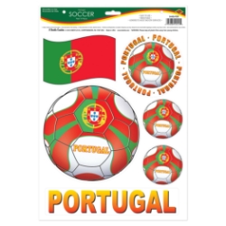 Soccer Peel N Place - Portugal (Pack of 12) portugal soccer decorations, soccer peel n place portugal, portuguese soccer decals, portugal party supplies, portuguese themed décor, reusable soccer stickers, portugal fan gear, soccer wall decals portugal, sports party decorations, portugal soccer party