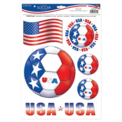 Soccer Peel N Place - United States (Pack of 12) usa soccer decorations, soccer peel n place united states, american soccer decals, usa party supplies, patriotic soccer décor, reusable soccer stickers, usa fan gear, soccer wall decals usa, sports party decorations, american soccer party