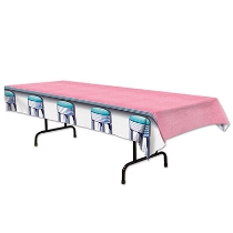 Soda Shop Stools Tablecover for a 50's themed party