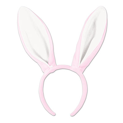 Pink plush bunny ears for Easter celebrations.