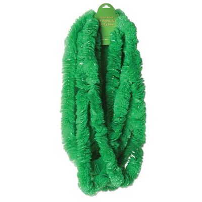 Green poly lei for St. Patricks Day.
