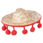 Sombrero Hair Clip edged with red dangles