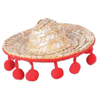 Sombrero Hair Clip edged with red dangles